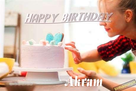 Happy Birthday Akram Cake Image