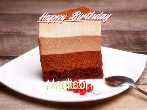 Happy Birthday Madison Song with Cake Images