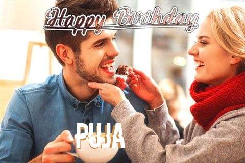 Happy Birthday Puja Cake Image