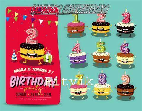 Happy Birthday Ritvik Cake Image