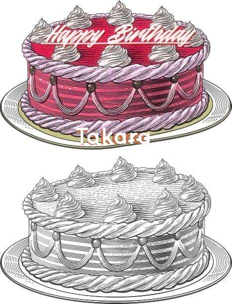 Happy Birthday Takara Cake Image