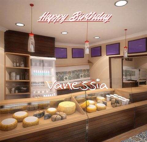 Happy Birthday Vanessia Cake Image